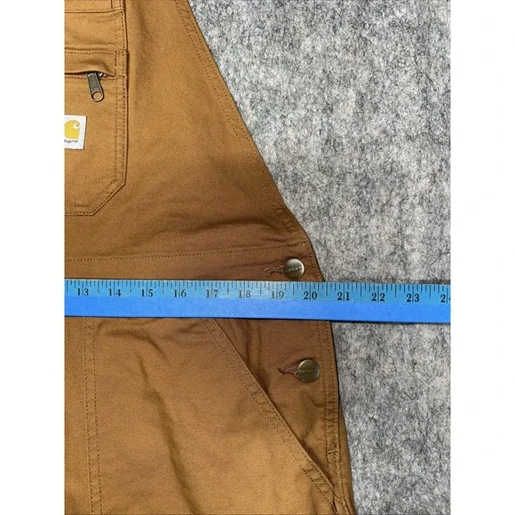 Carhartt Womens Rugged‎ Flex Relaxed Fit Canvas Shortall Brown Sz Large(55-3) - Picture 5 of 7